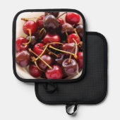 Schüssel mit Kirschen Topflappen (Vorderseite/Rückseite)