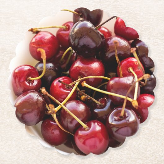 Schüssel mit Kirschen Untersetzer (Vorderseite)