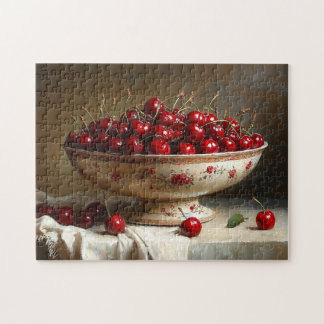 Schüssel mit Kirschmalerei Puzzle