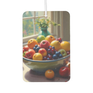 Schüssel mit Obst auf Tisch klassische Ölmalerei Autolufterfrischer