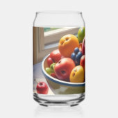 Schüssel mit Obst auf Tisch klassische Ölmalerei Dosenglas (Vorderseite)