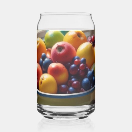 Schüssel mit Obst auf Tisch klassische Ölmalerei Dosenglas (Links)