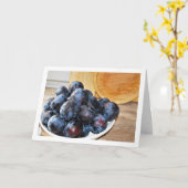 Schüssel mit Pflaumenfrucht Karte (Gelbe Blume)