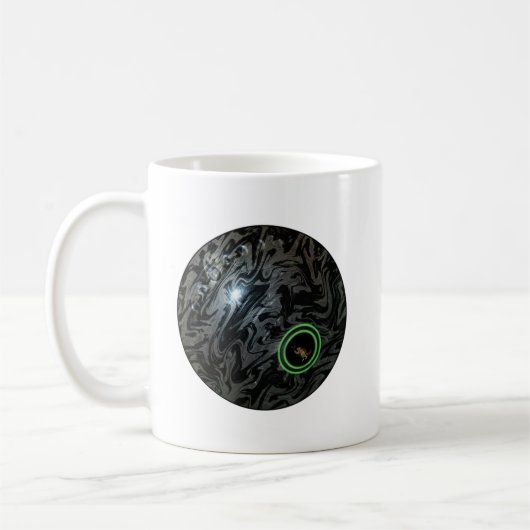 Schüssel mit schwarzem und grauem Rasen, Tasse (Links)
