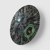 Schüssel mit schwarzem und grauem Rasen, Uhr (Winkel)
