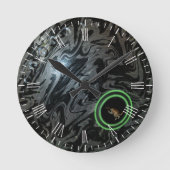 Schüssel mit schwarzem und grauem Rasen, Uhr (Vorderseite)