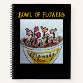 Schüssel mit schwarzen Blume Notizblock (Vorderseite)