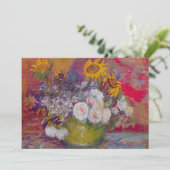 Schüssel mit Sonnenblumen und Rose von Vincent van Einladung (Stehend Vorderseite)