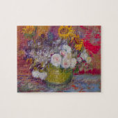 Schüssel mit Sonnenblumen und Rose von Vincent van Puzzle (Horizontal)