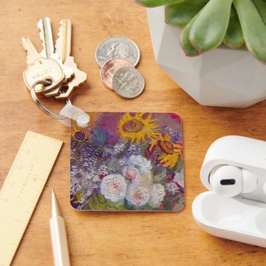 Schüssel mit Sonnenblumen und Rose von Vincent van Schlüsselanhänger (Schreibtisch)