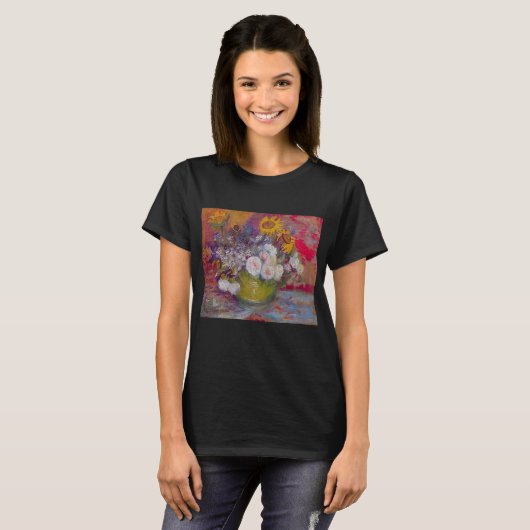 Schüssel mit Sonnenblumen und Rose von Vincent van T-Shirt (Vorne ganz)