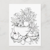 Schüssel Obst Pflanze Malbare Postkarte (Vorderseite)