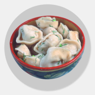Schüssel Pelmeni Runder Aufkleber
