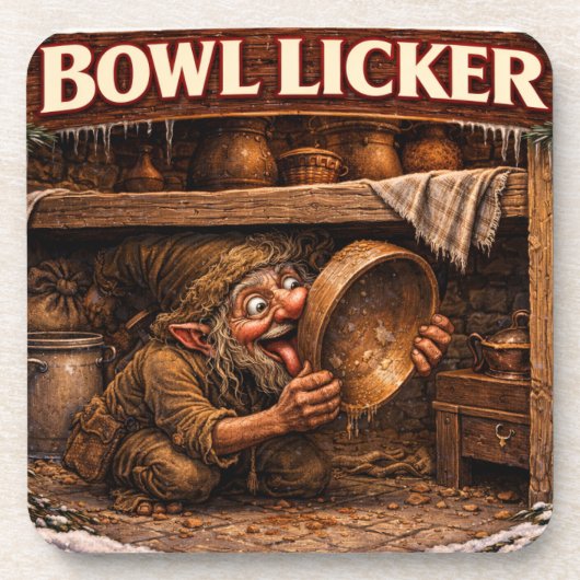 Schüssellecker Isländischer Yule Lad Getränkeuntersetzer (Vorderseite)