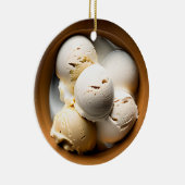 Schüsseln aus Eiscreme - Nahrungskanone Weihnachte Keramik Ornament (Rechts)