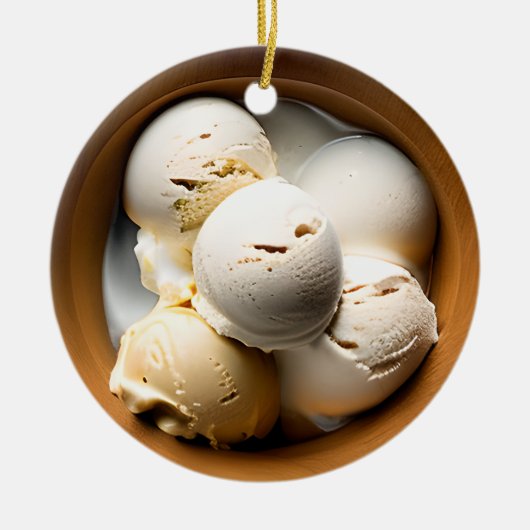 Schüsseln aus Eiscreme - Nahrungskanone Weihnachte Keramik Ornament (Vorne)