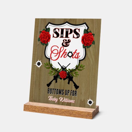 Schusswaffen oder Rose Geschlechtsverkehr Acrylschild (Winkel)