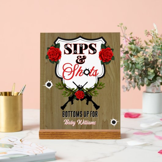 Schusswaffen oder Rose Geschlechtsverkehr Acrylschild (Hochzeit)