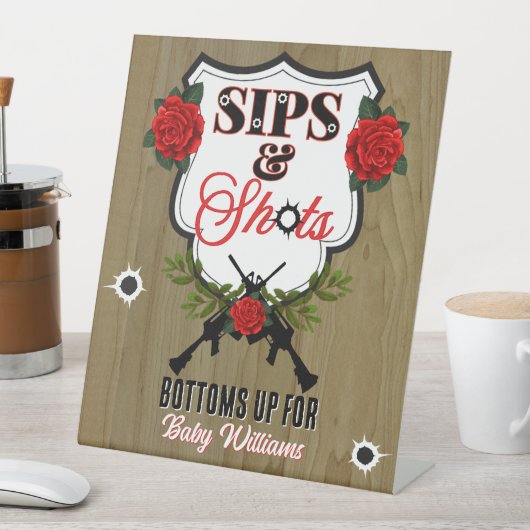 Schusswaffen oder Rose Geschlechtsverkehr Sockelschild (In Situ)