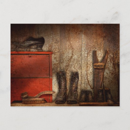 Schuster - Der Schuhputzer 1900 Postkarte (Vorderseite)
