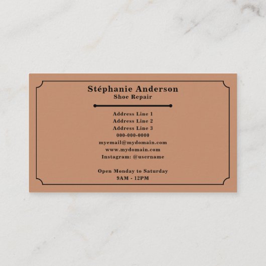 Schuster - Schuhreparatur Vintag Visitenkarte (Rückseite)