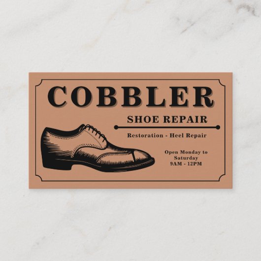 Schuster - Schuhreparatur Vintag Visitenkarte (Vorderseite)