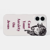 "Schütte deine Angst auf Jesus" IPhone 16 Telefong Hülle (Rückseite (Horizontal))