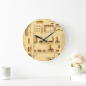 SCHÜTTEL-APPARATdorf-KARTE, 1849 Große Wanduhr (Zuhause)