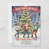 Schüttel deine Schlittenglocken hässliche Weihnach Einladung (Vorderseite)