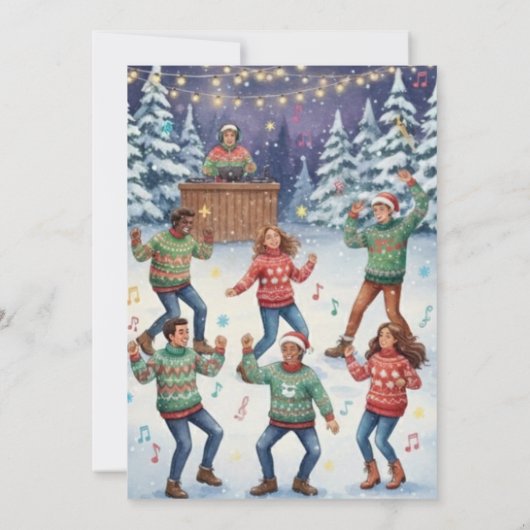 Schüttel deine Schlittenglocken hässliche Weihnach Einladung (Rückseite)