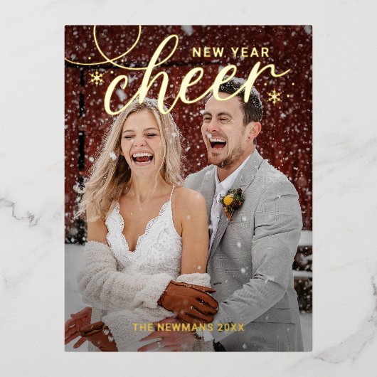 Schüttelfrohe Neujahrskarte Postkarte (Vorderseite)