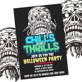 Schüttelfrost und Thrills Skull Graphic Halloween Einladung