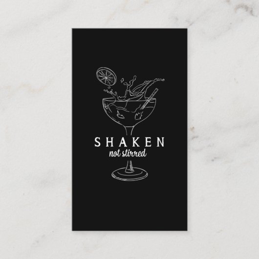SchüttelMartinis trinken Alkohol Sonnenlicher Bark Visitenkarte (Vorderseite)