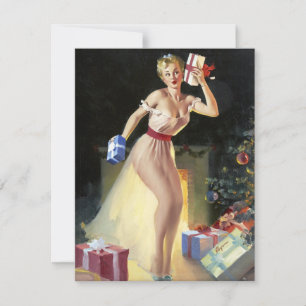 Schütteln der Geschenke Pin-up Einladung