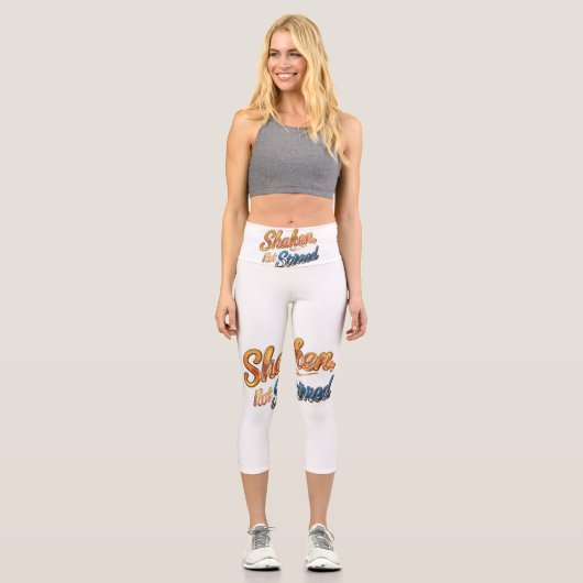 "Schütteln, nicht reißen." Capri Leggings (Vorderseite)