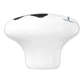 "Schütteln, nicht reißen" Weiße Keramik Knochen Keramikknauf (Seitenansicht)