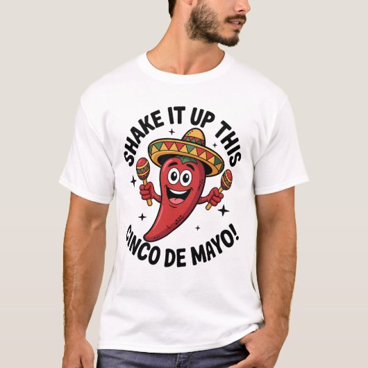 Schütteln Sie das Cinco de Mayo! Red Chili Pepper T-Shirt (Vorderseite)