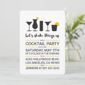 Schütteln Sie das Cocktail-Party Einladung (Stehend Vorderseite)