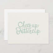 Schütteln Sie den Buttercup Hand Letter Grußkarte. Postkarte (Vorne/Hinten)