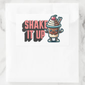 Schütteln Sie den Schokolade-Milchshake-Pub Rechteckiger Aufkleber (Tasche)