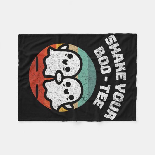 Schütteln Sie Ihr Boo-T-Ghost Retro Halloween-Kost Fleecedecke (Vorderseite (Horizontal))