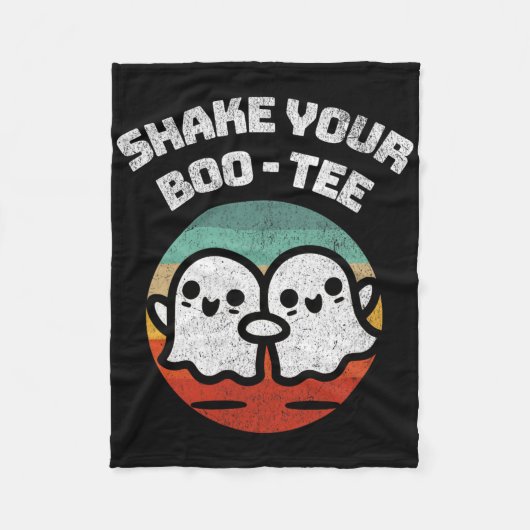 Schütteln Sie Ihr Boo-T-Ghost Retro Halloween-Kost Fleecedecke (Vorderseite)