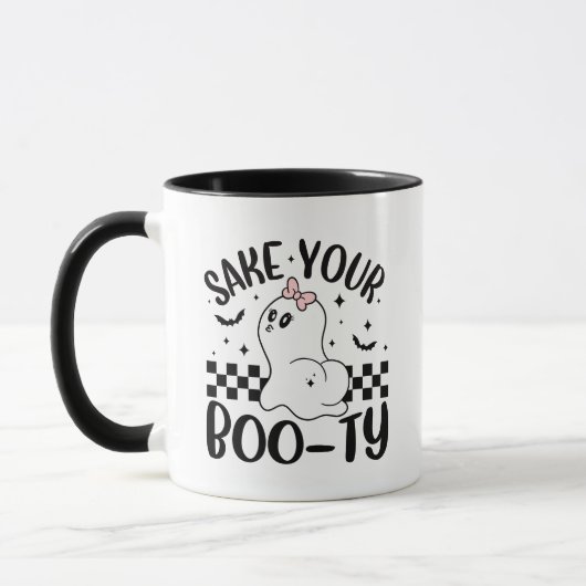 Schütteln Sie Ihr boo-ty-Funny Halloween Tasse (Links)