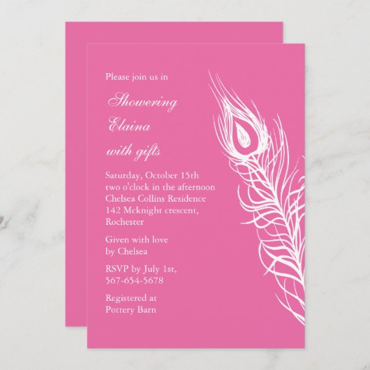 Schütteln Sie Ihr Schwanz Feathers Brautparty (ros Einladung (Vorne/Hinten)