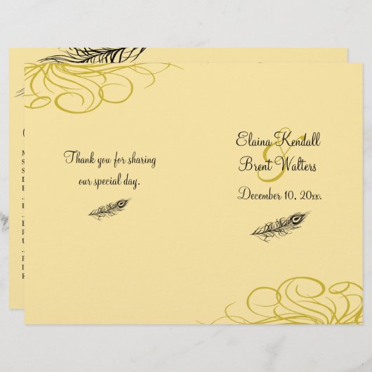 Schütteln Sie Ihr Schwanz Feathers Wedding Program (Vorne/Hinten)