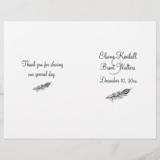 Schütteln Sie Ihr Schwanz Feathers Wedding Program