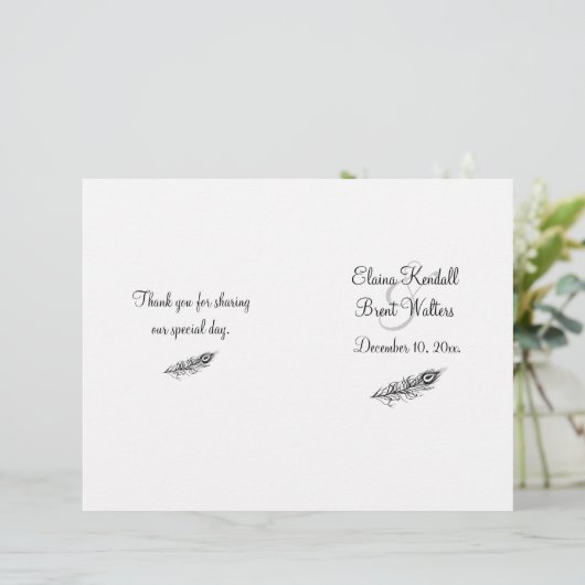 Schütteln Sie Ihr Schwanz Feathers Wedding Program (Stehend Vorderseite)