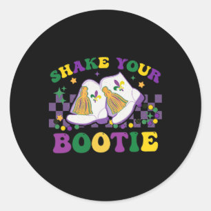 Schütteln Sie Ihre Bootie Mardi Gras Bead Boot Car Runder Aufkleber