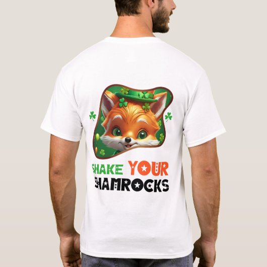 Schütteln Sie Ihre Kleeblätter - irisches Glück un T-Shirt (Rückseite)