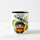 Schütteln Sie Ihre Kleeblätter - Irish Folklore Fe Zweifarbige Tasse (Mittel)